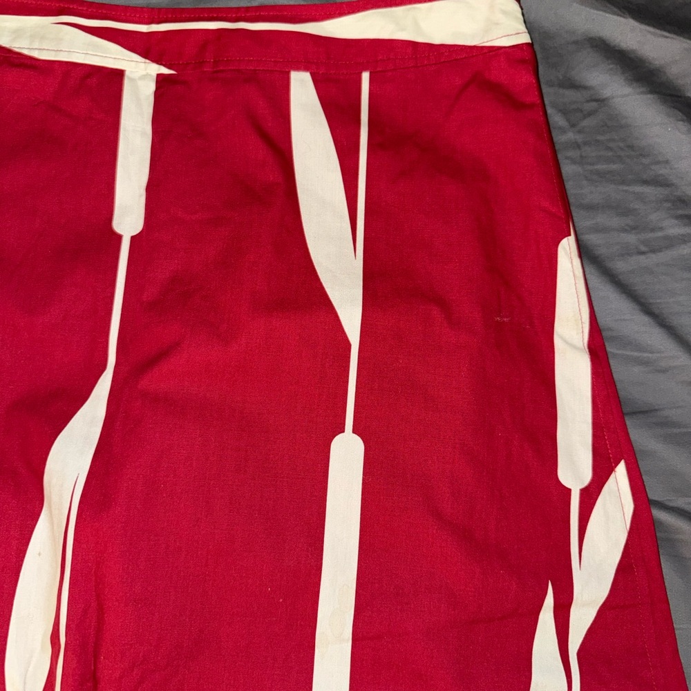 Kenneth Cole Red and White A-Line Skirt - Picture 3 of 4